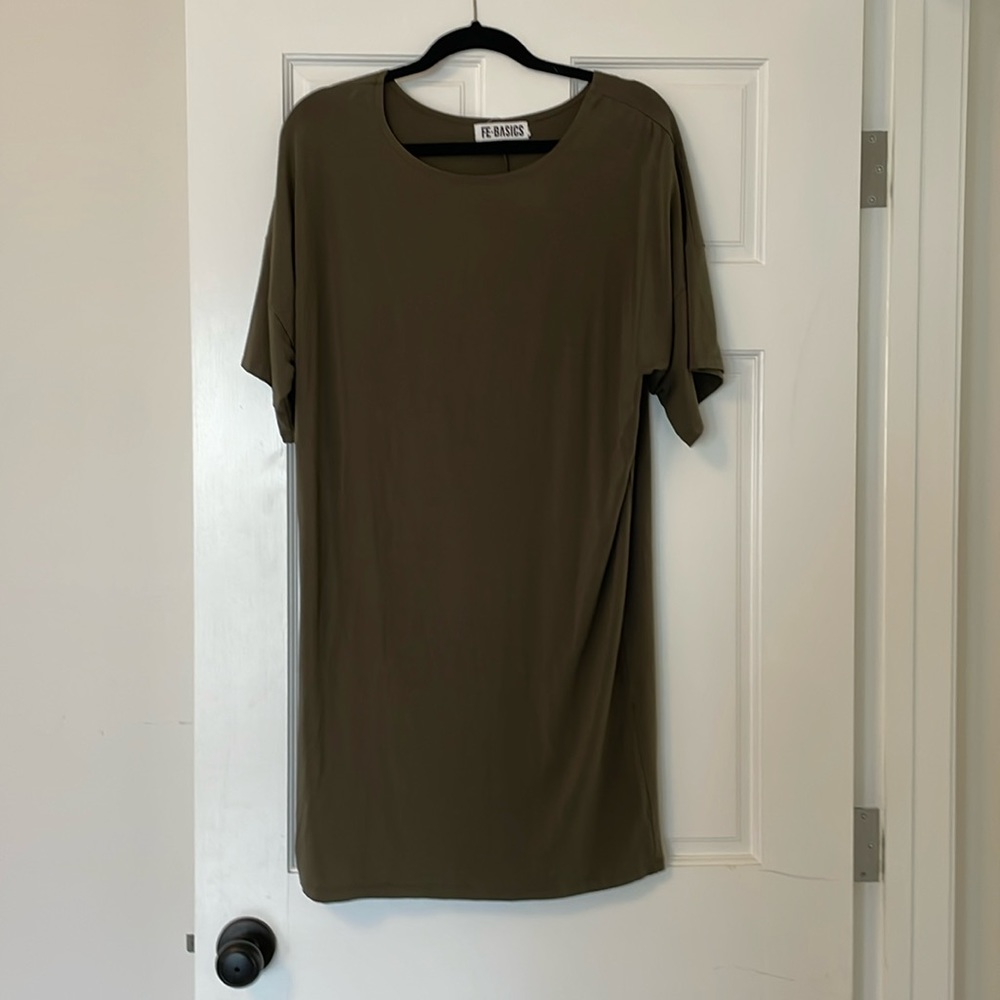 NWOT Fighting eel basics olive green dress- either small or medium